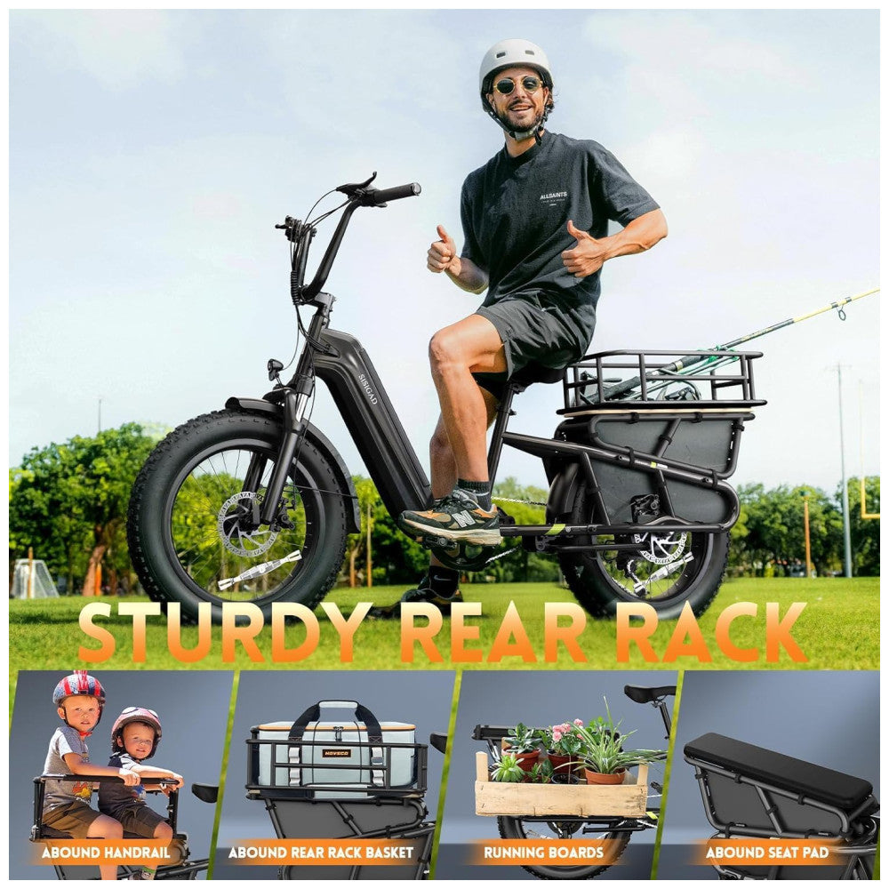 Bicicleta Elétrica 1500W Pico, Bateria 48V 15Ah, Autonomia 128 km, Pneus 20x4.0 , Freios Hidráulicos, Suspensão, 7 Marchas, Tela LCD, Até 45 km h, Cinza Ferro