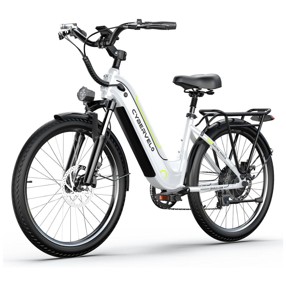 Bicicleta Elétrica Cybervelo EK7 1000W, 128 km de autonomia, suspensão ajustável, tela LCD, 26 , verde