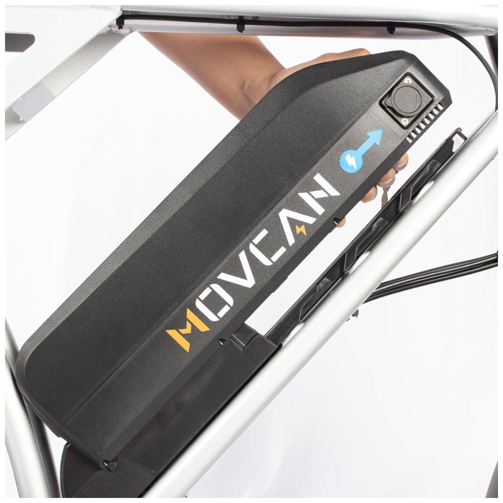 Bicicleta Elétrica Movcan V60 Pro Prata | Motor 1500W, Bateria 48V 18,2Ah, Pneus 20"x4", Freios Hidráulicos