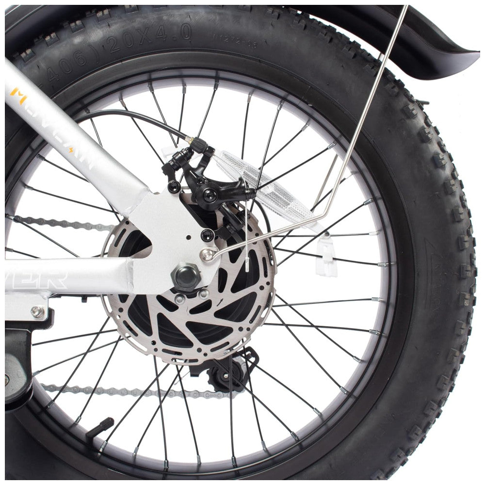 Bicicleta Elétrica Movcan V60 Pro Prata | Motor 1500W, Bateria 48V 18,2Ah, Pneus 20"x4", Freios Hidráulicos