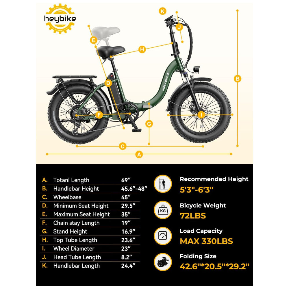 Bicicleta Elétrica Dobrável Ranger 2.0, Motor 1400W Pico, Bateria 600Wh, Autonomia 96 km, Pneus 20x4.0, Freio 180mm, Suspensão, Até 45 km h, USB, Bagageiro, Verde