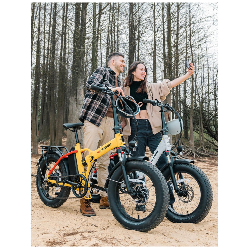 Bicicleta Elétrica Dobrável Hipeak Azul | Motor 750W, Bateria 48V 15Ah, Pneus 20"x4", Suspensão Dianteira, 7 Marchas, Off-Road e Urbana