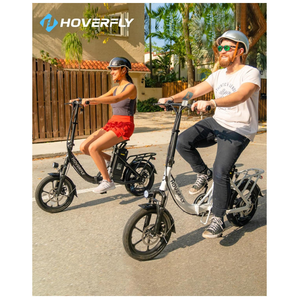 Bicicleta Elétrica Dobrável Hoverfly, 500W de Pico, 25 km h, 45 km de Alcance, Rodas 16 , Bateria Removível, Suspensão Dupla, Freios a Disco e Certificação UL2849, AZUL