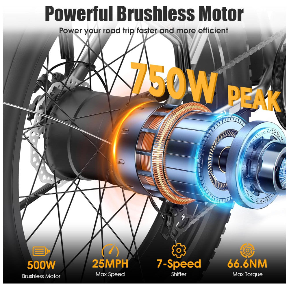 Bicicleta Elétrica Funhang EB-S1 26" Cinza Prata | Motor 1000W, Bateria 48V 13Ah, 7 Velocidades, 5 Modos de Condução