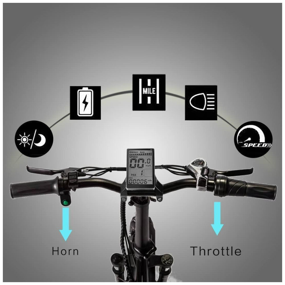 Bicicleta Elétrica Dobrável Narrak S129 Laranja StepOver, Motor Traseiro 750W Pico 1100W , Bateria 48V 13Ah 624Wh , Pneus Largos 20 x4 , Freios a Disco Duplos, Suspensão Dianteira, Transmissão SHIMANO 7 Velocidades, Velocidade Máxima 45,1 km h, Preta