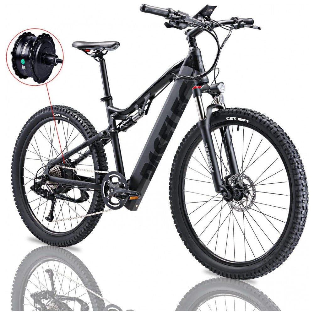 Bicicleta Elétrica Mountain Bike PASELEC GS9 750W com Bateria Removível 48V 16Ah, Freios Hidráulicos e Câmbio Shimano 8 Velocidades, Cinza Escuro