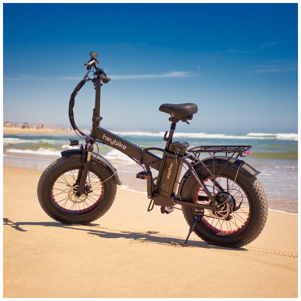 Bicicleta Elétrica Dobrável Heybike Mars 2.0 Preta | Autonomia 80 km, Velocidade 45 km/h, Motor 750W (Pico 1200W), Suspensão Total, Rodas 20", Câmbio 7V