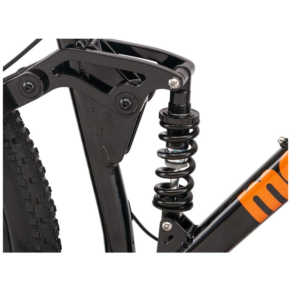 Bicicleta Mountain Bike Mongoose Impasse 1.0 – Aro 27,5″, 7 Velocidades, Suspensão Completa, Freios a Disco, Cor Laranja