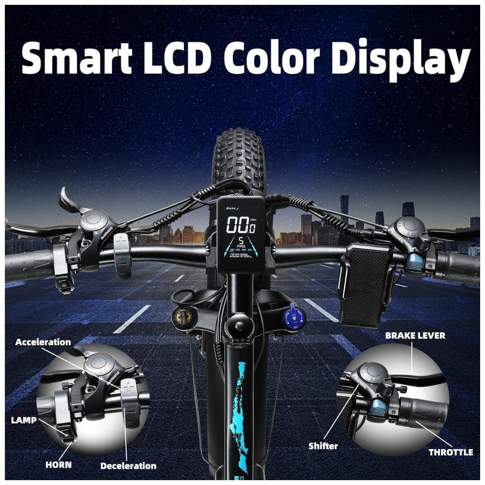 Bicicleta Elétrica KETELES Peak 4000W, Motor Duplo 2000W, Pneus 26 , Bateria 1104Wh, Freios Hidráulicos, Suspensão Completa, até 56 km h, Preta e Branca