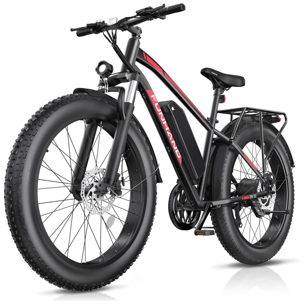 Bicicleta Elétrica Dobrável Funhang EB-S1 26" | Motor 1000W, Bateria 48V 13Ah Removível, 7 Velocidades, 5 Modos de Condução