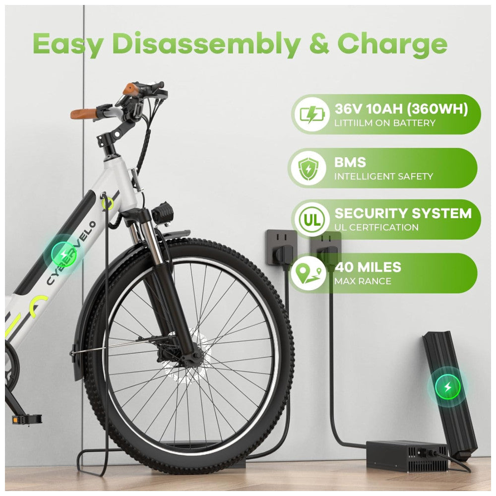 Bicicleta Elétrica Aoango EK2 1000W Pico – Velocidade Máxima 40km/h, Autonomia 128km, Rodas 26", Suspensão Frontal, Câmbio Shimano 7V, Bateria 48V 15Ah Removível, LCD Colorido, Verde