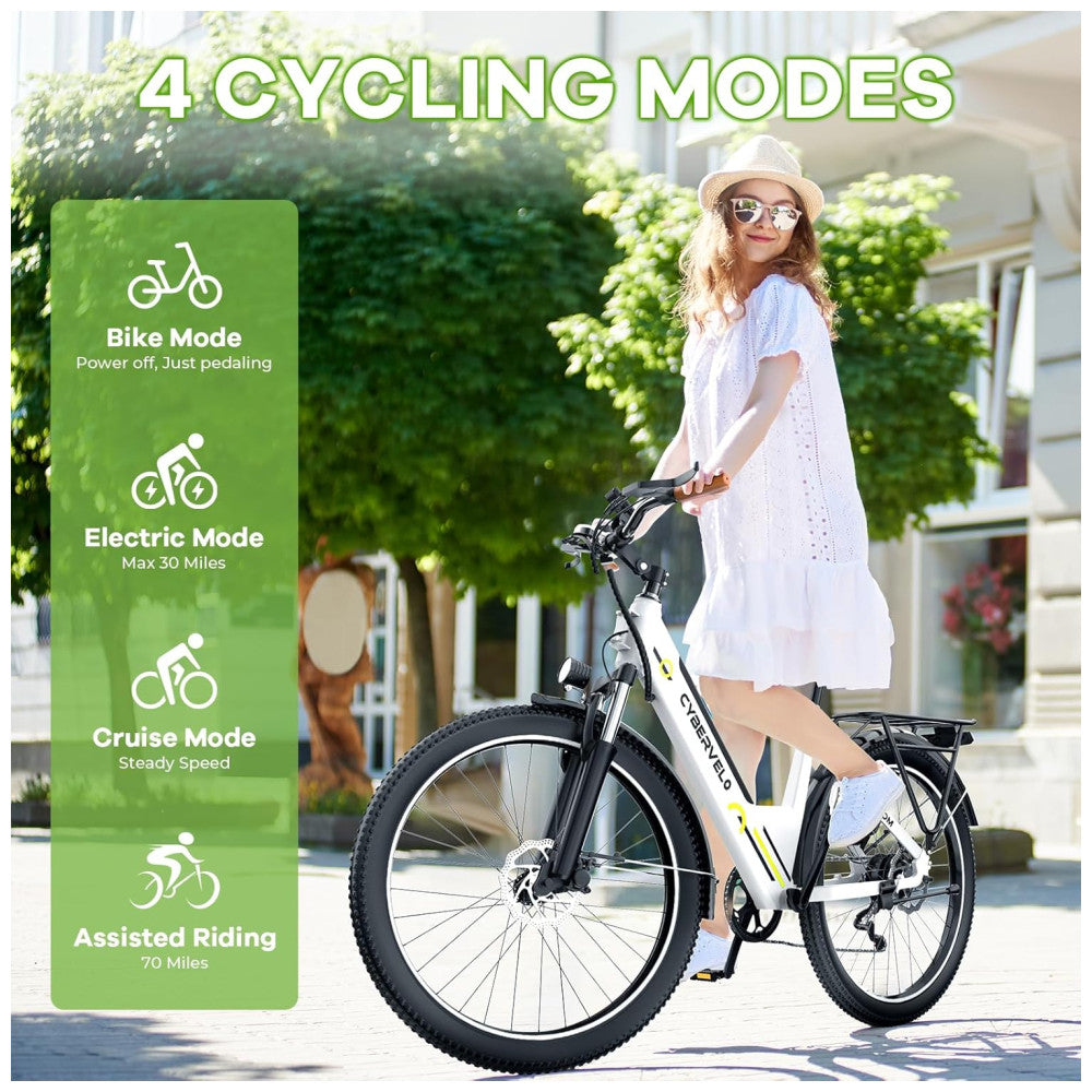 Bicicleta Elétrica Aoango EK2 1000W Pico Velocidade Máxima 40km h, Autonomia 128km, Rodas 26 , Suspensão Frontal, Câmbio Shimano 7V, Bateria 48V 15Ah Removível, LCD Colorido, Verde