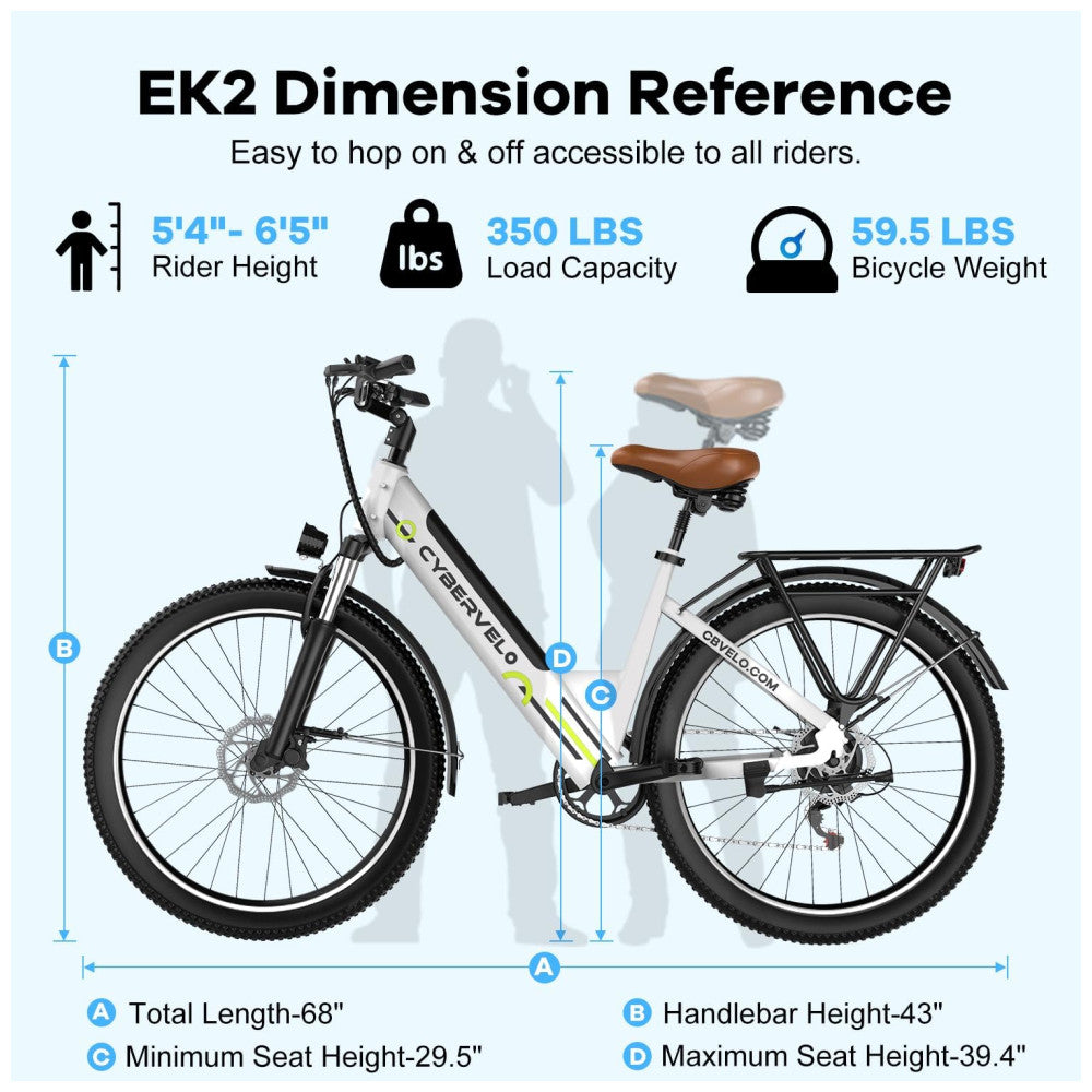 Bicicleta Elétrica Cybervelo EK2 1500W Pico, Autonomia 128km, Suspensão Completa, Freios a Disco, Tela LCD, 7 Velocidades – Aço Reforçado, Azul
