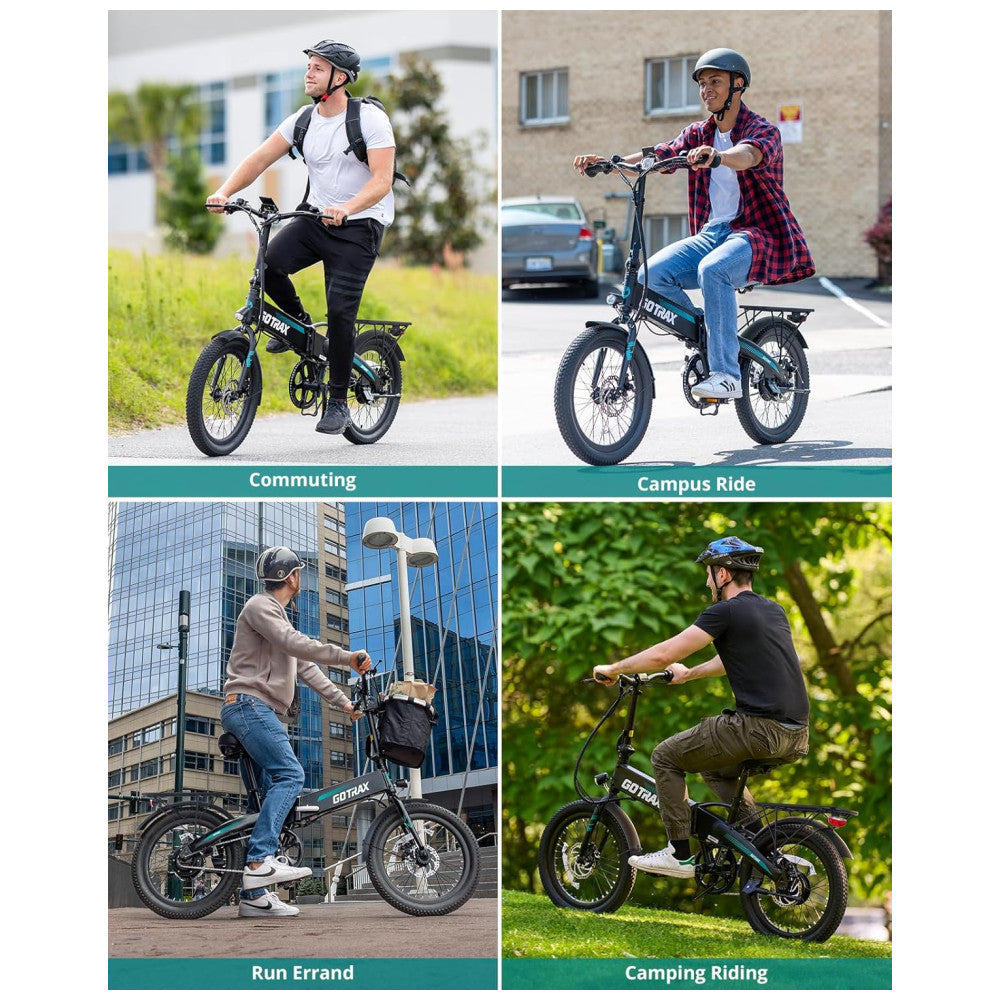 Bicicleta Elétrica Dobrável Gotrax R1 Branca 20" | Motor 500W, Bateria 48V 7,8Ah, 3 Modos de Condução, Freios a Disco