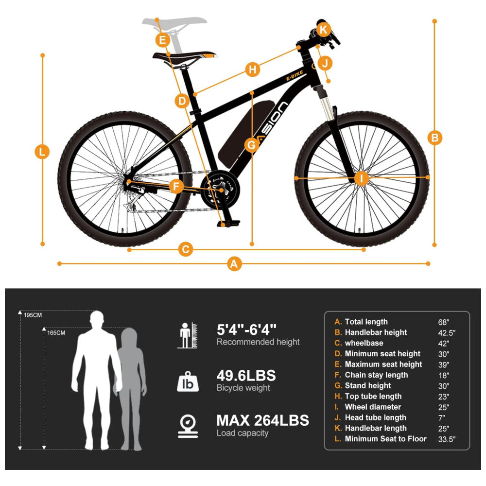 Bicicleta Elétrica Jasion EB5 – Aro 20", Dobrável, 7 Velocidades, Bateria Removível 36V/10.4Ah, Cor Preta