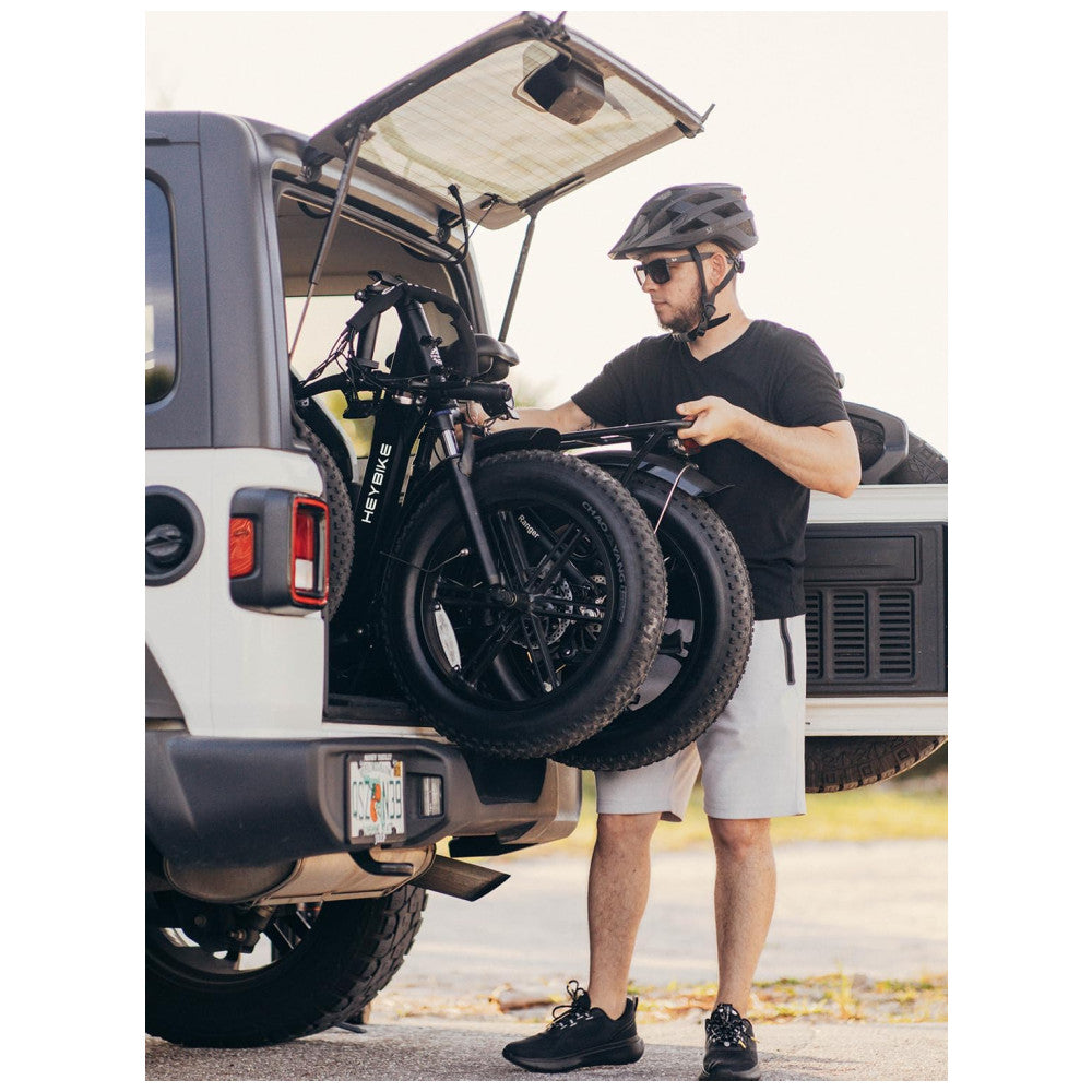 Bicicleta Elétrica Dobrável Heybike Ranger 2.0 Preta | Autonomia 88 km, Velocidade 40 km/h, Motor Potente, Pneus 20"x4", Suspensão Frontal, Freios a Disco
