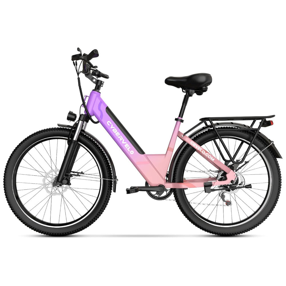 Bicicleta Elétrica Cybervelo EK2 1500W Pico, Autonomia 128km, Suspensão Completa, Freios a Disco, Tela LCD, 7 Velocidades – Aço Reforçado, Gradiente de Cor