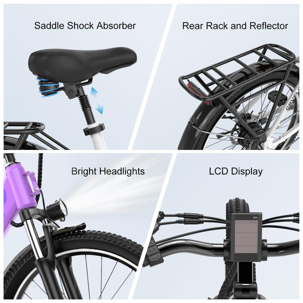 Bicicleta Elétrica Cybervelo EK2 1500W Pico, Autonomia 128km, Suspensão Completa, Freios a Disco, Tela LCD, 7 Velocidades – Aço Reforçado, Gradiente de Cor