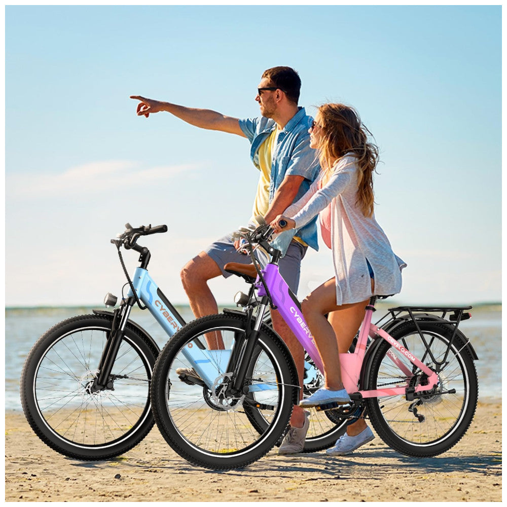 Bicicleta Elétrica Cybervelo EK2 1500W Pico, Autonomia 128km, Suspensão Completa, Freios a Disco, Tela LCD, 7 Velocidades – Aço Reforçado, Gradiente de Cor