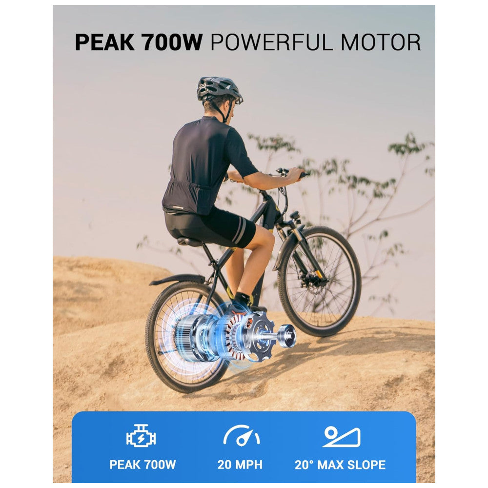 Bicicleta Elétrica Mountain Bike MULTIJOY EB263 – Motor 700 W, Bateria Oculta 48V 7,8Ah, 21 Velocidades, Suspensão Frontal, Freios a Disco