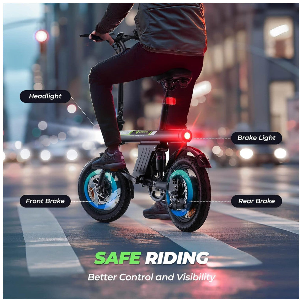 Mini Bicicleta Elétrica U1 isinwheel 500W | Velocidade Máx. 32 km/h | Autonomia até 40 km | Dobrável, Leve e Inteligente, Preta