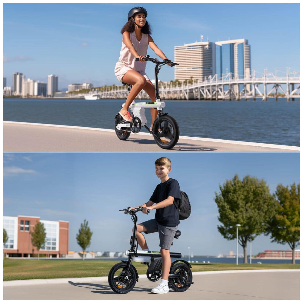 Mini Bicicleta Elétrica U1 isinwheel 500W | Velocidade Máx. 32 km/h | Autonomia até 40 km | Dobrável, Leve e Inteligente, Preta