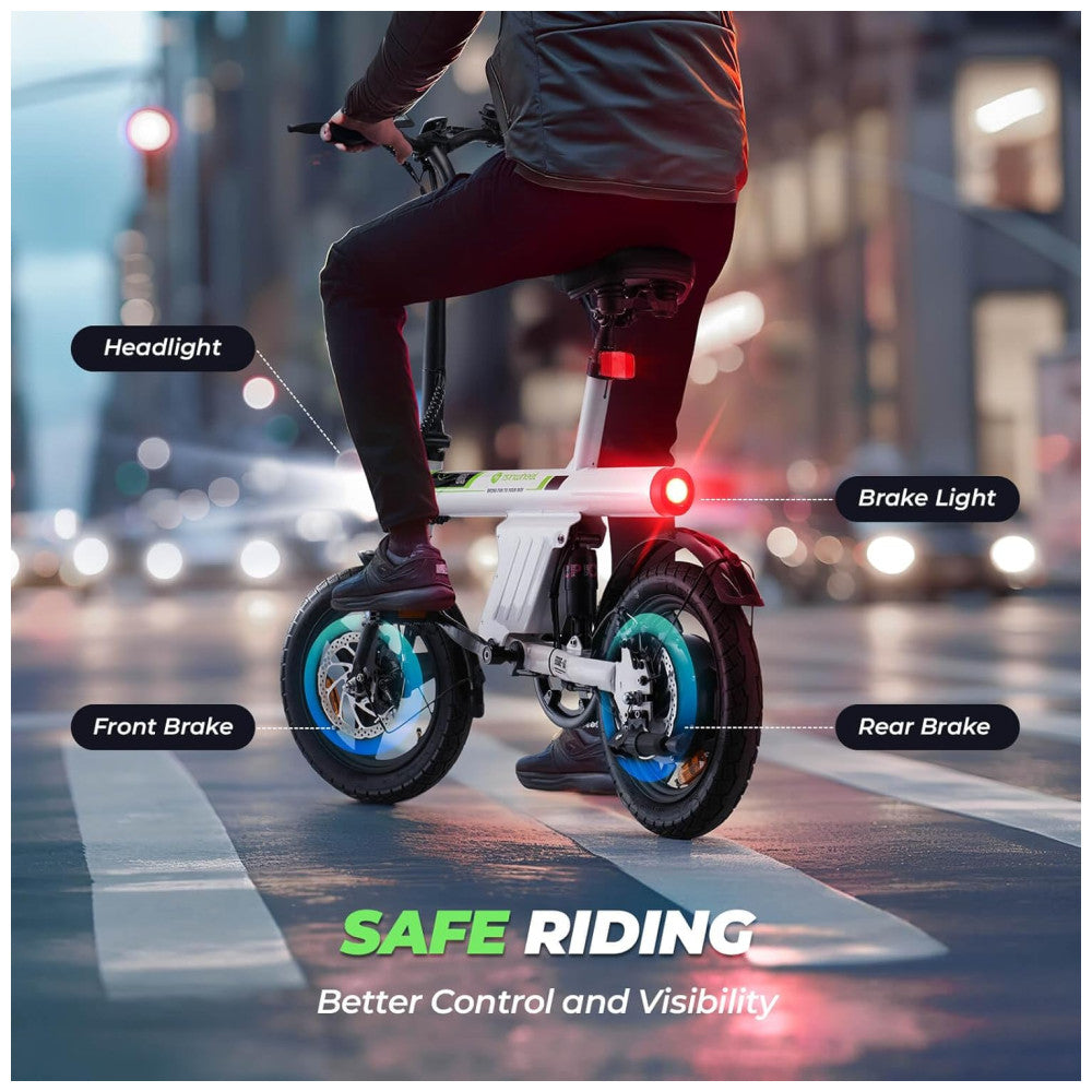 Mini Bicicleta Elétrica U1 Isinwheel – Compacta, Dobrável, Motor 500 W, Bateria 36V 7,8Ah, 3 Modos, Freios a Disco