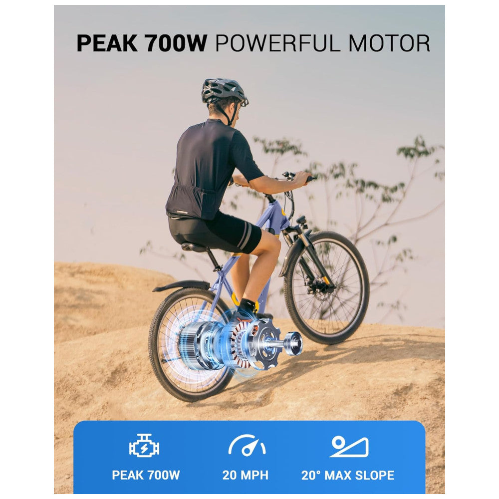 Bicicleta Elétrica Mountain Bike MULTIJOY EB263 – Motor 700 W, Bateria Oculta 48V 7,8Ah, 21 Velocidades, Suspensão Frontal, Freios a Disco