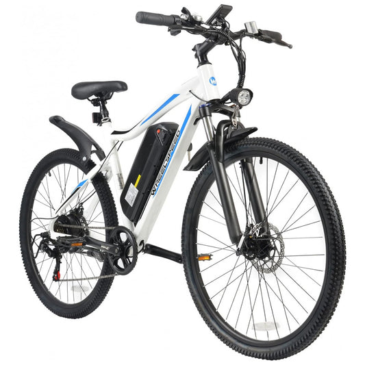 Bicicleta Elétrica Wheelspeed ARIES 500W, Bateria 48V 11.6Ah, Autonomia até 90km, Rodas 27,5", Câmbio 7V, Freios a Disco, MTB com Suspensão – Branca