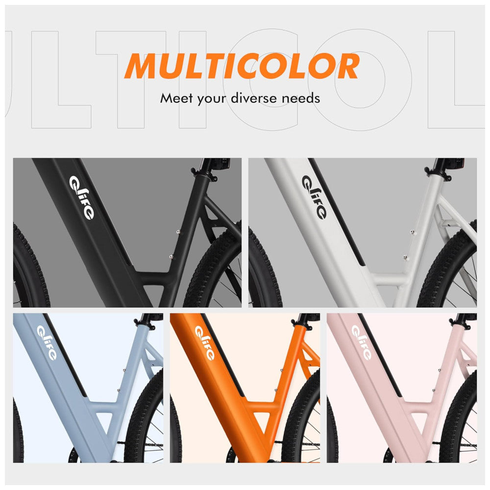 E-bike Urbana Qlife Cityone ST Step-Thru, Bateria 36V UL2849, 7 Velocidades, Pneus 26"x2,1", Suspensão Frontal, Branca