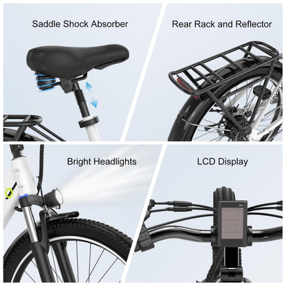 Bicicleta Elétrica Cybervelo EK7 1000W, 128 km de autonomia, suspensão ajustável, tela LCD, 26 , verde