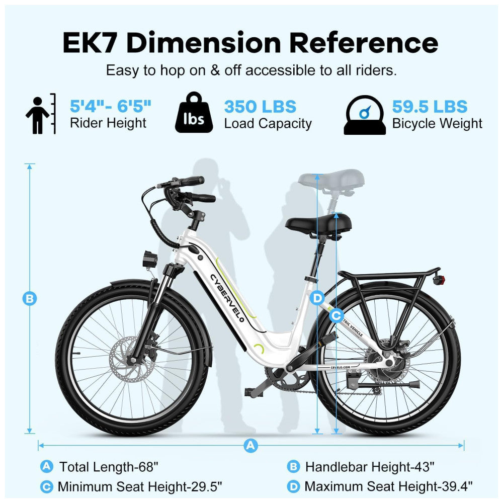 Bicicleta Elétrica Cybervelo EK7 1000W, 128 km de autonomia, suspensão ajustável, tela LCD, 26 , verde