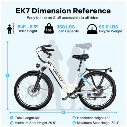 Bicicleta Elétrica Cybervelo EK7 1000W, 128 km de autonomia, suspensão ajustável, tela LCD, 26 , verde