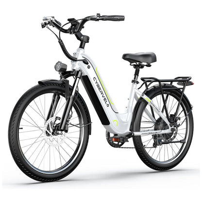 Bicicleta Elétrica Cybervelo EK7 1000W, 128 km de autonomia, suspensão ajustável, tela LCD, 26 , verde