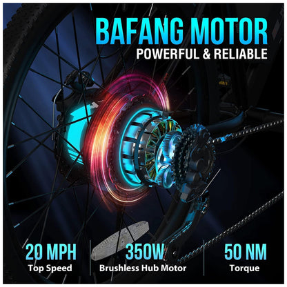 Bicicleta Elétrica MICLON CT100 350W – Mountain Bike 26", Motor Bafang, Suspensão Dianteira, 21 Marchas, Quadro de Alumínio – Preta