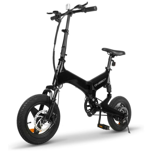 Bicicleta Elétrica ONEBOT S7F Dobrável Preta | Autonomia 32 km, Velocidade 25 km/h, Bateria Oculta, Rodas 14", Quadro Magnésio, Suspensão Dupla, Freios a Disco