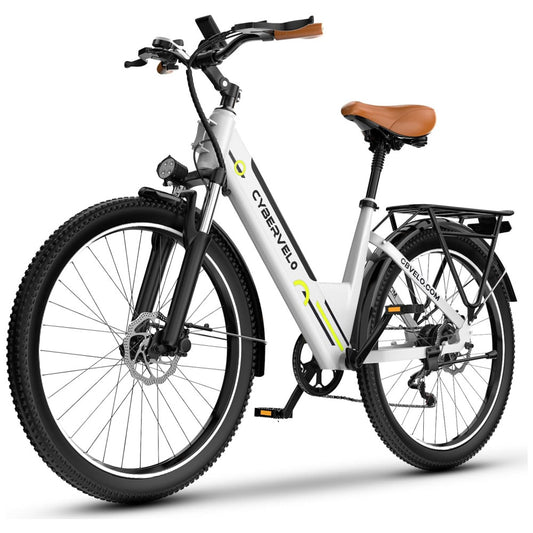 Bicicleta Elétrica Aoango EK2 Branco 26" | Motor 1000W, Bateria 48V 720Wh, Suspensão Dianteira, Display LCD
