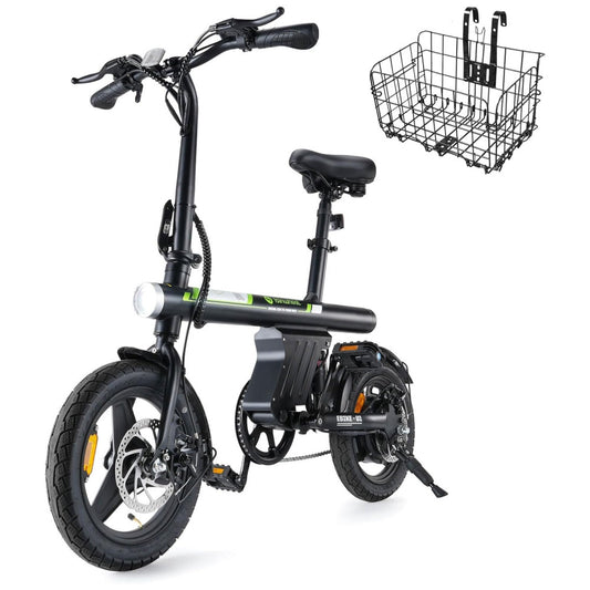 Bicicleta Elétrica Dobrável isinwheel U1 Preta – Motor 500W, Velocidade Máxima 32km/h, Autonomia 40km, Rodas 14", Câmbio Eletrônico e Suspensão Traseira, Preta