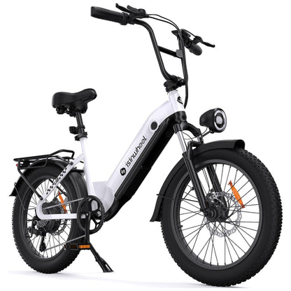 Bicicleta Elétrica Isinwheel U8 1000W – Bateria 48V 13Ah, Pneus 20", Suspensão Dupla, Autonomia 120km, Freios a Disco, Iluminação 2000lm – Branca