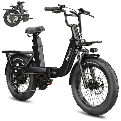 Bicicleta Elétrica Dobrável Baicycle A02 Preta Motor 1500W, Bateria 48V 15,3Ah, Suspensão Avançada