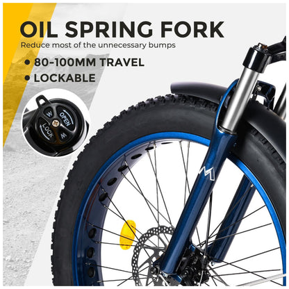 Bicicleta Elétrica NF NIGHTFIRE 750W – Bateria Removível 48V, Autonomia até 88 km, 7 Marchas, Suspensão Frontal, Freios a Disco, Display LCD – Quadro em Alumínio Azul