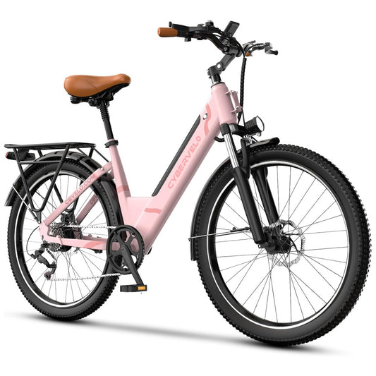 Bicicleta Elétrica Aoango 1000W Pico 7 Velocidades, Suspensão Dianteira, Tela LCD, Bateria 48V 720Wh, Até 128km de Autonomia, Rosa