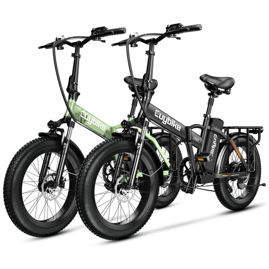Kit com 2 Bicicletas Elétricas Dobráveis bluebiko F6B com Motor Brushless 750W Pico 1000W , Bateria Removível 48V 20Ah, Freios a Disco Duplos e Sistema de Transmissão 7 Velocidades e autonomia de 128km, F6B Preto Verde