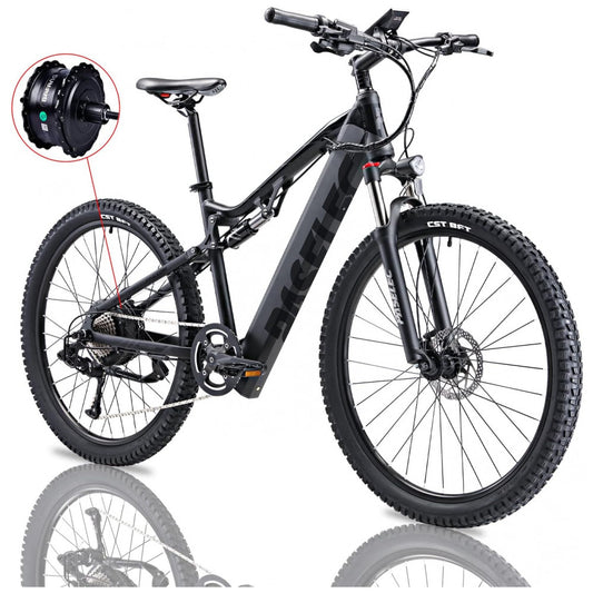 Bicicleta Elétrica Mountain Bike PASELEC GS9 750W com Bateria Removível 48V 16Ah, Freios Hidráulicos e Câmbio Shimano 8 Velocidades, Cinza Escuro