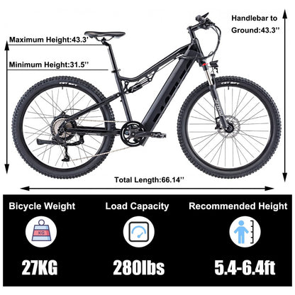 Bicicleta Elétrica Mountain Bike PASELEC GS9 750W com Bateria Removível 48V 16Ah, Freios Hidráulicos e Câmbio Shimano 8 Velocidades, Cinza Escuro