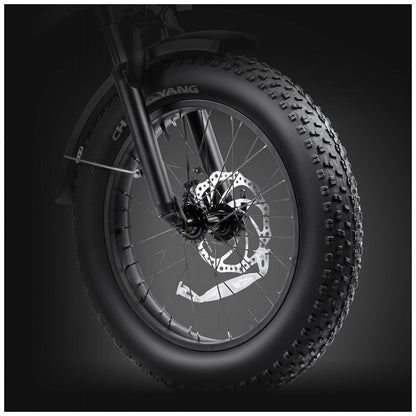 Bicicleta Elétrica Dobrável Hipeak Elias-Step Thru 750W – Pneus Largos, Suspensão Dianteira, Rodas 20", 7 Marchas, Cesta Inclusa – Amarelo