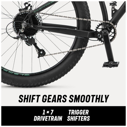 Bicicleta Mountain Bike Mongoose Impasse 1.0 – Suspensão Completa, Aro 27,5″, 7 Velocidades, Freios a Disco, Cor Matte Black