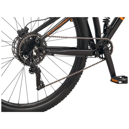 Bicicleta Mountain Bike Mongoose Impasse 1.0 – Aro 27,5″, 7 Velocidades, Suspensão Completa, Freios a Disco, Cor Laranja