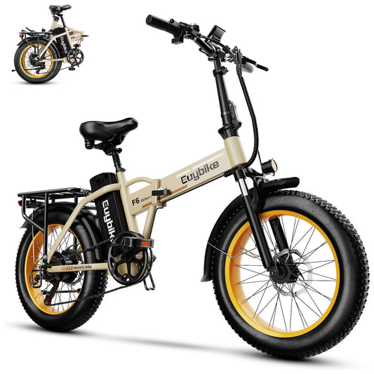 Bicicleta Elétrica Dobrável bluebiko F6B com Motor Brushless 750W Pico 1000W , Bateria Removível 48V 20Ah, Freios a Disco Duplos e Sistema de Transmissão 7 Velocidades e autonomia de 128km, Khaki F6F