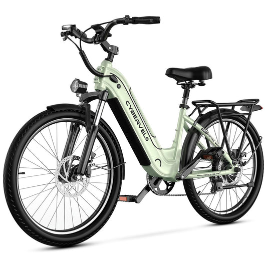 Bicicleta Elétrica Aoango EK2 1000W Pico – Velocidade Máxima 40km/h, Autonomia 128km, Rodas 26", Suspensão Frontal, Câmbio Shimano 7V, Bateria 48V 15Ah Removível, LCD Colorido, Verde